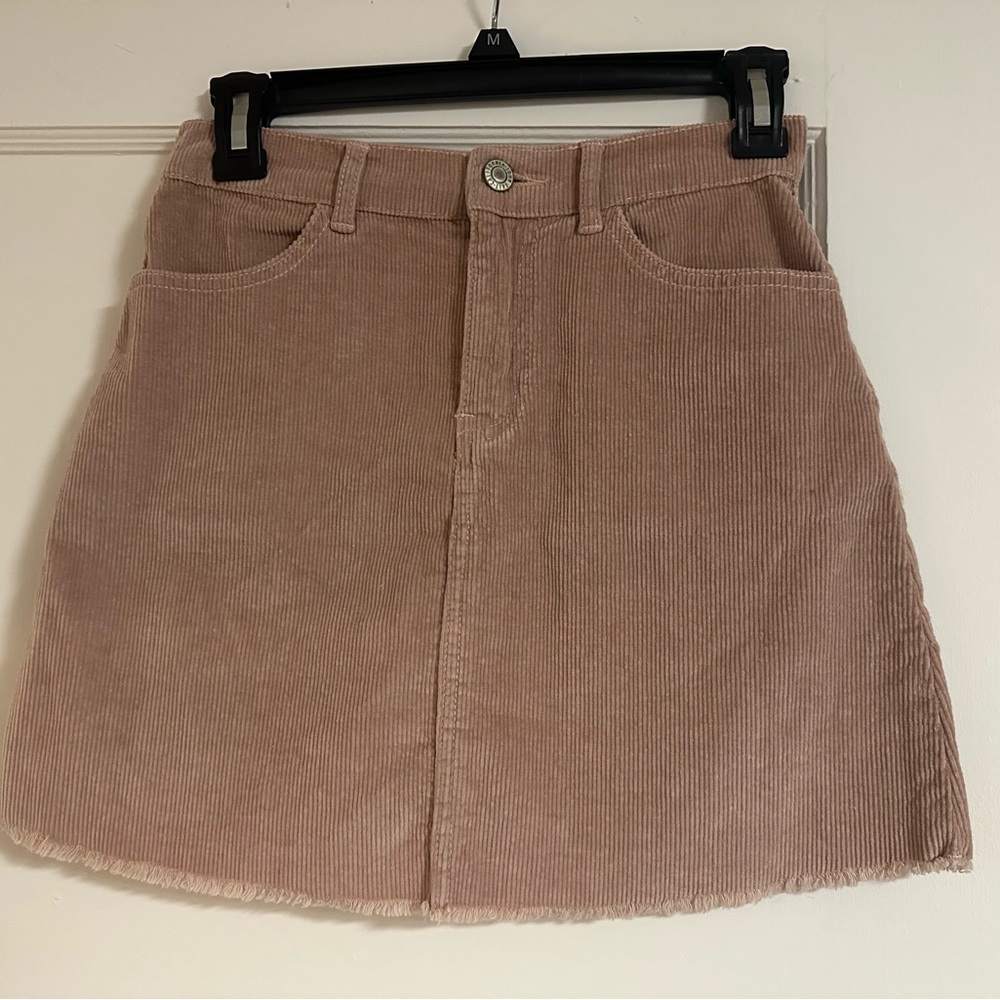 Brandy Melville Tan Mini A-Line Skirt for Casual Wear